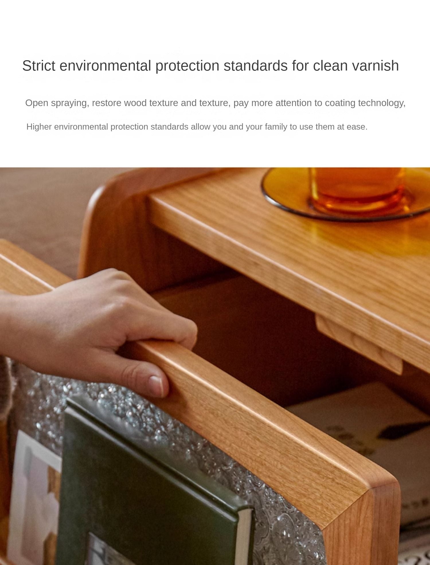 Cherry solid wood Nightstand.