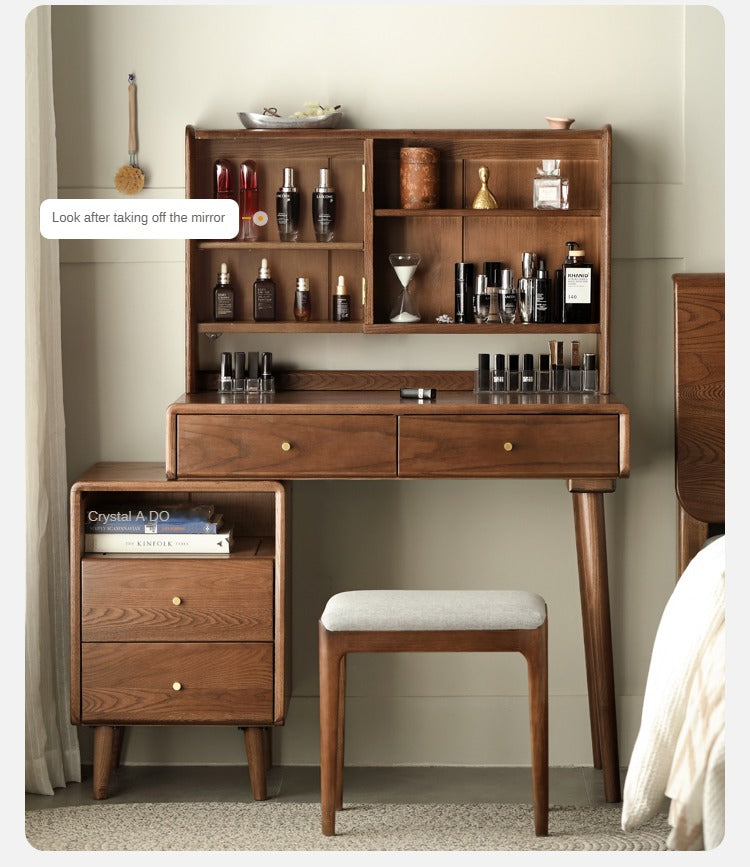 Ash Solid Wood Walnut Color Dressing Table.