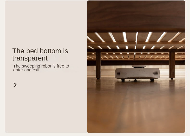 Black Walnut, Ash Solid Wood leather Simple High Soft Back Bed