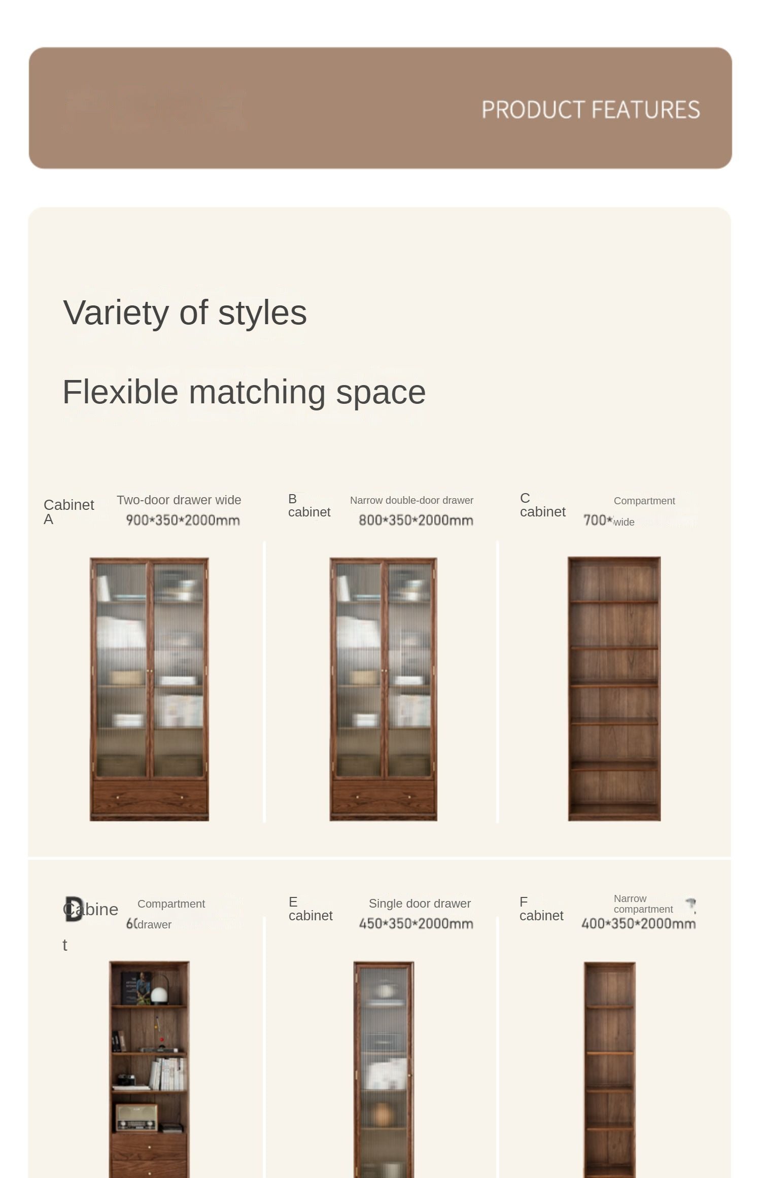 Oak Solid Wood Dust-Proof Glass Door Wall Floor-To-Ceiling Bookshelf