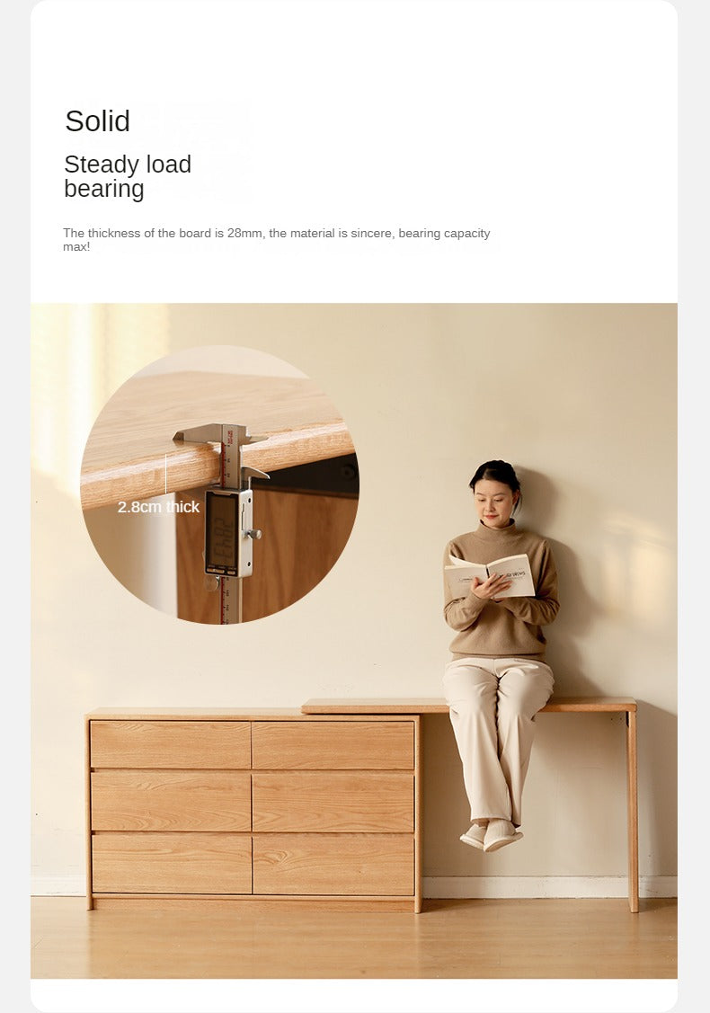 Oak Solid Wood Ultra Narrow Dresser.