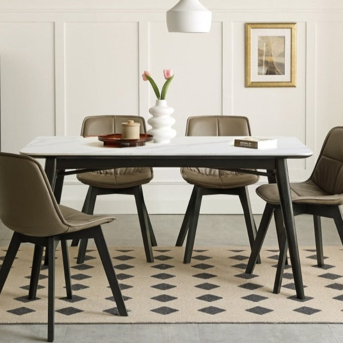 Oak Solid Wood Slate Luxury Dining Table
