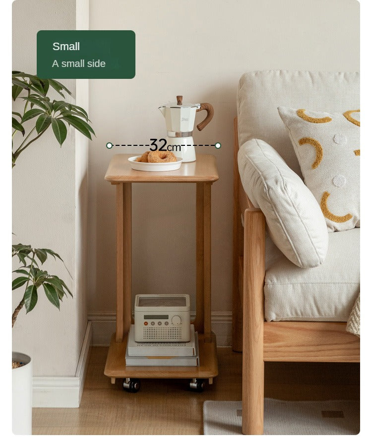 Cherry, Beech, Black Walnut, Solid Rubberwood Chic C-Shaped Side Table