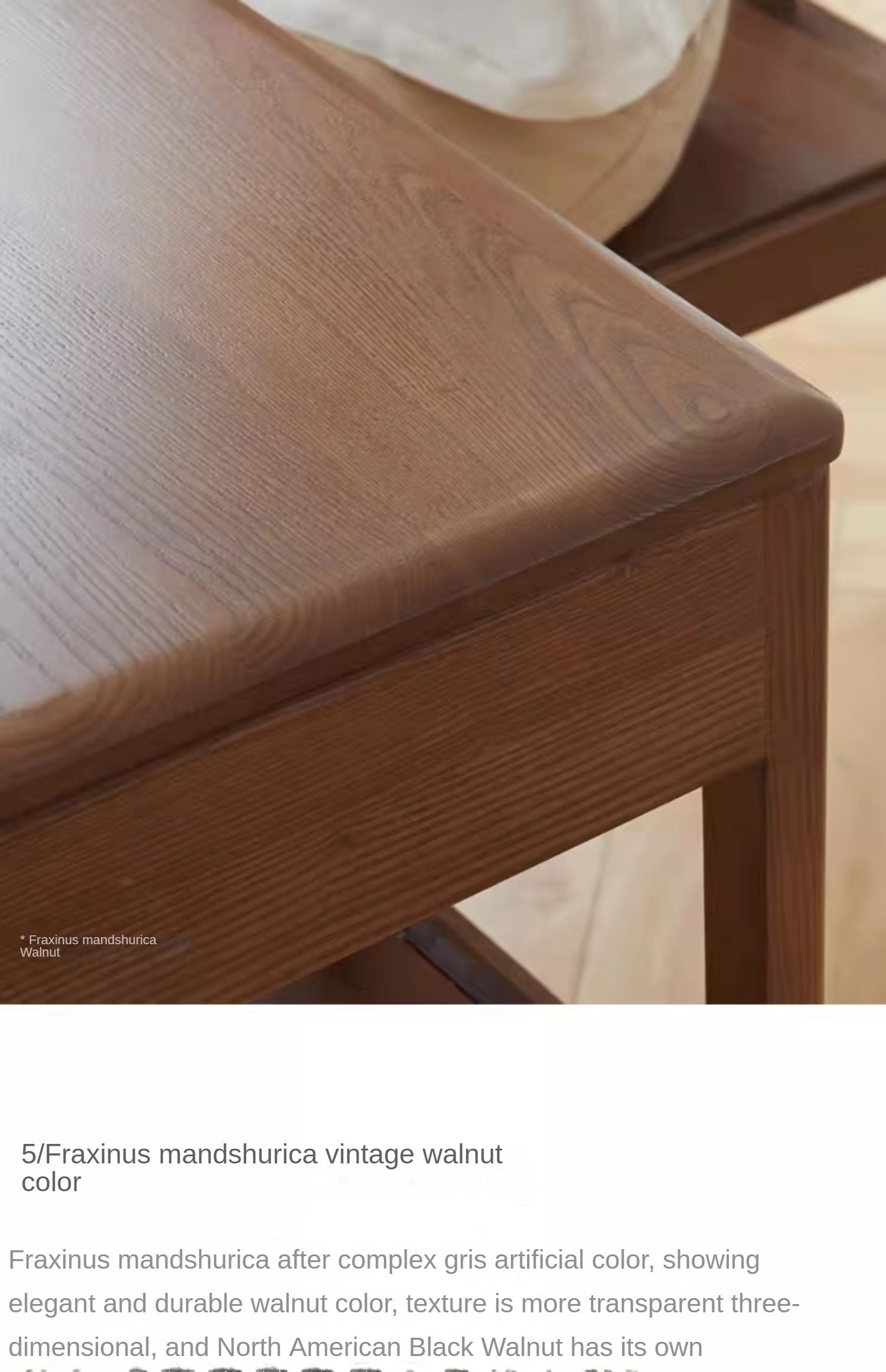 Black Walnut Solid Wood Modern Study Desk