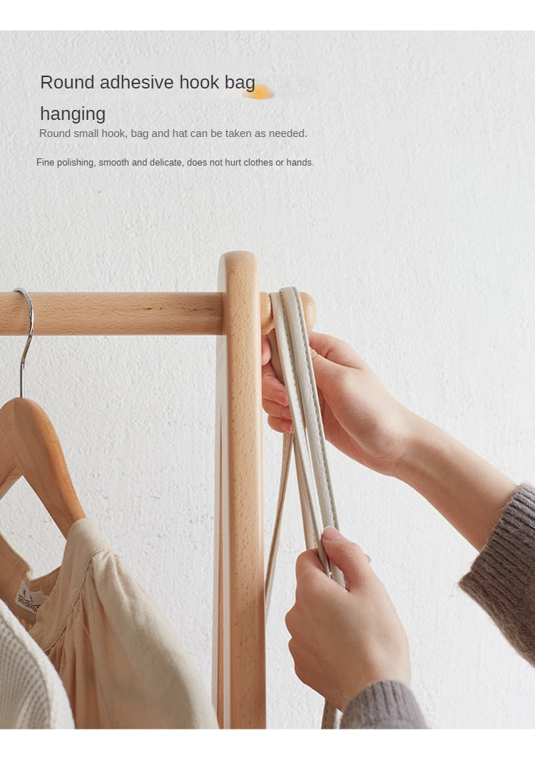 European Beech Solid Wood Clothes Rack Floor-Standing Coat Rack