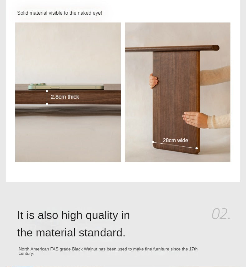 Black Walnut Solid Wood Italian Leather Sofa-