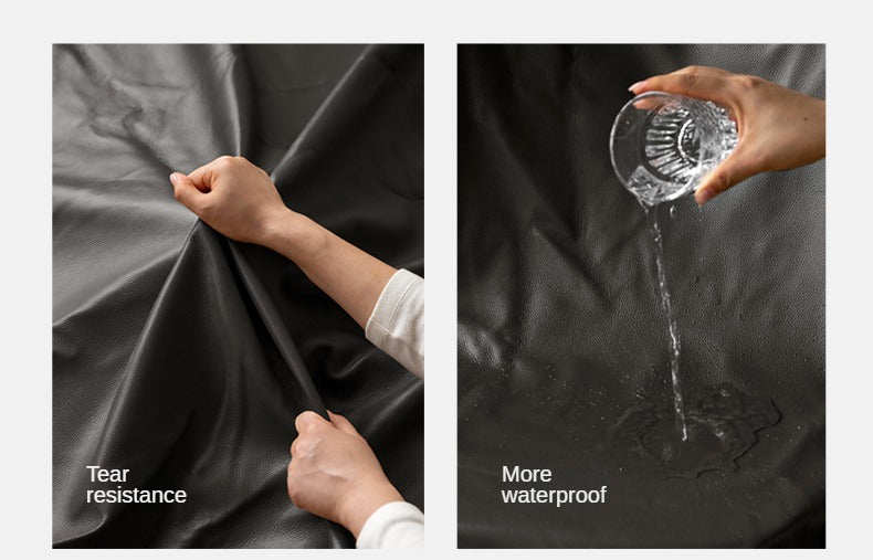 Leather Top Layer Yellow Cowhide Black Multifunctional Electric Sofa,