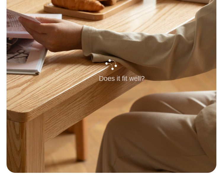 Oak Solid Wood, Solid Rubberwood Nordic Dining Table