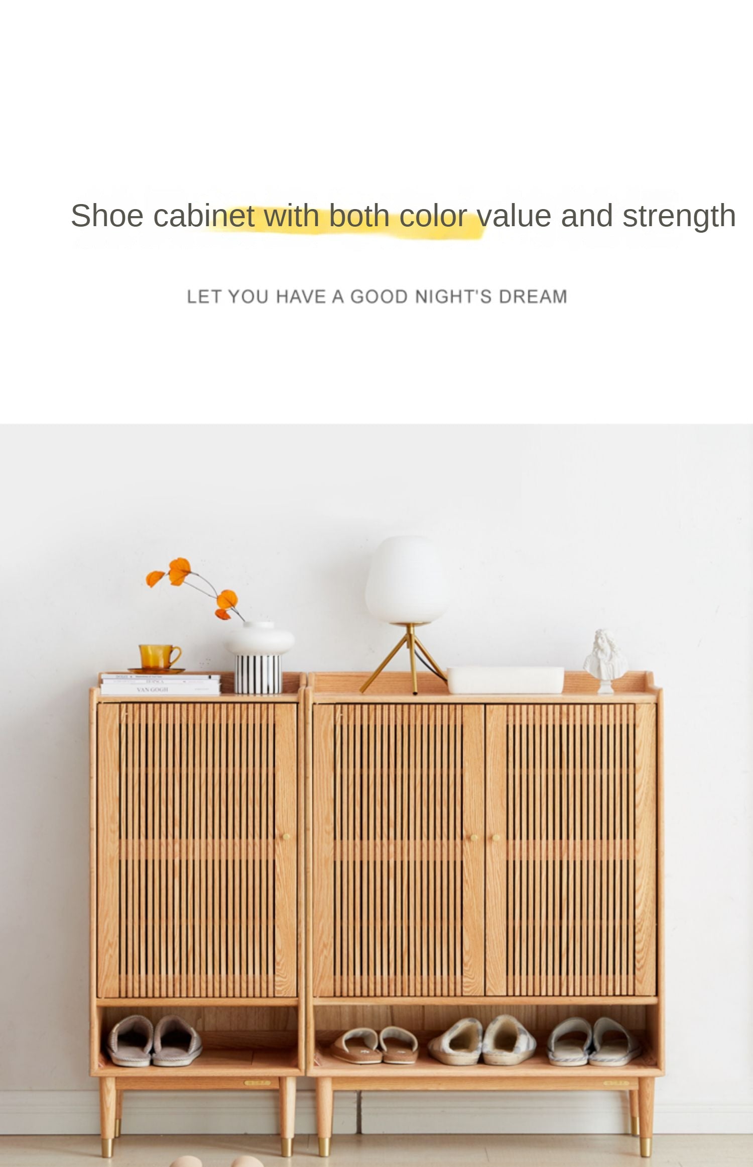 Oak Modern Nordic Shoe Cabinet