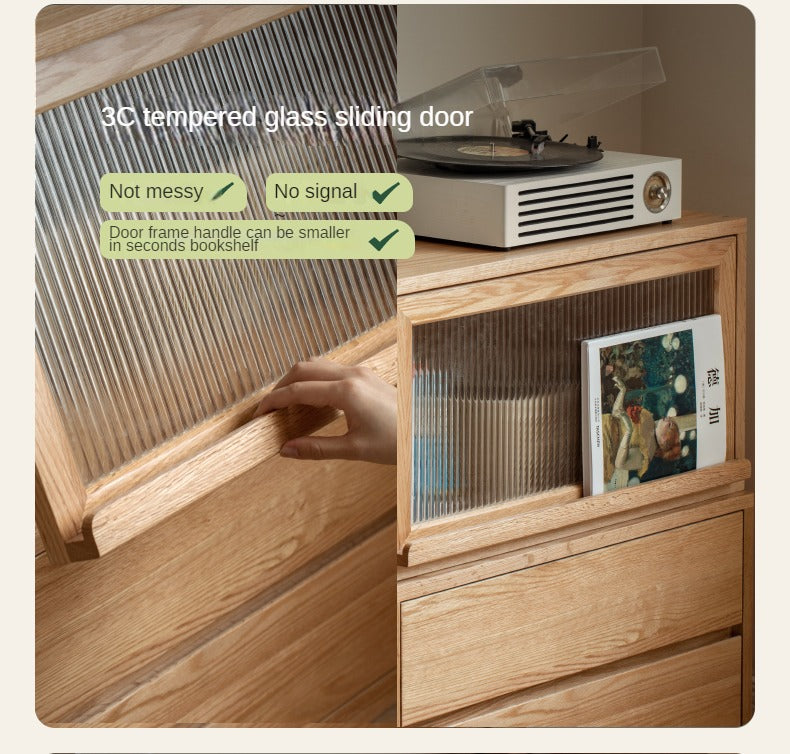 Oak, Ash Solid Wood Modern Free Combination Storage Bookcases