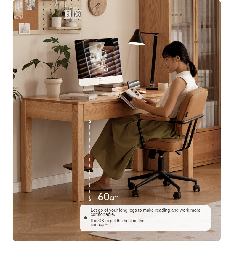 Oak, Beech Solid Wood Office Desk