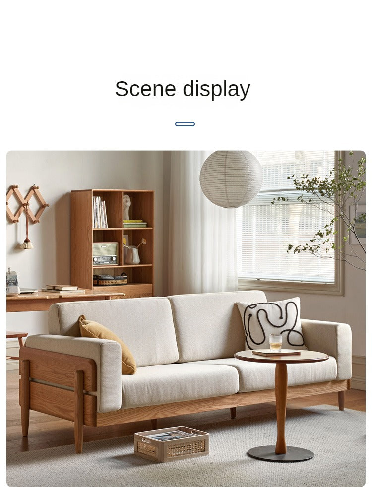 Ash Solid Wood Fabric Sofa.