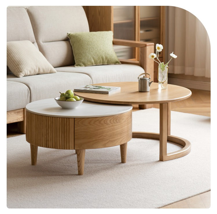 Ash Solid Wood Rock Plate Coffee Table