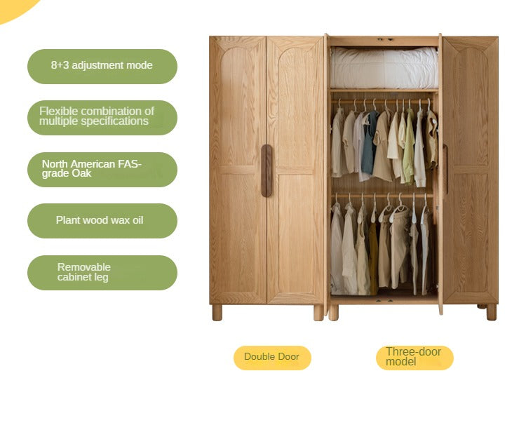 Oak Solid Wood Kid's Wardrobe