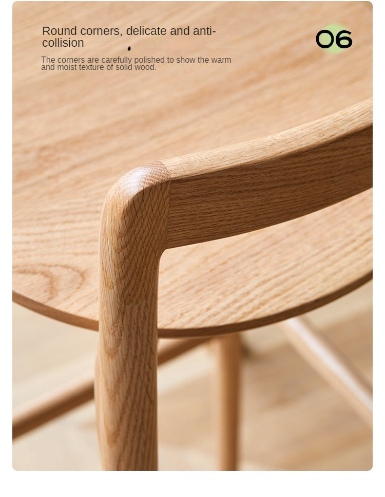 Oak Solid Wood Bar Chair, High Foot Chair:
