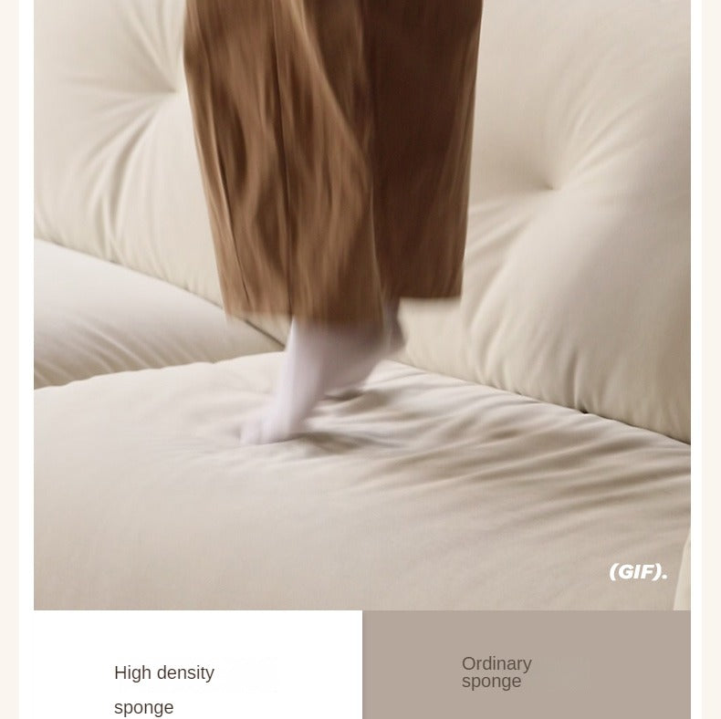 Oak Solid Wood Fabric White Cream Style Cat Scratching Cloth Sofa.