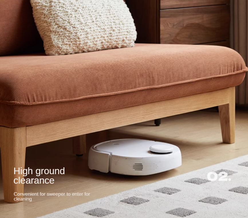 Oak Solid Wood Fabric Sofa.