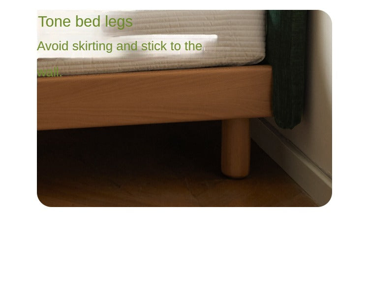 Beech Solid Wood Children's Rainbow Montessori Platform Bed.