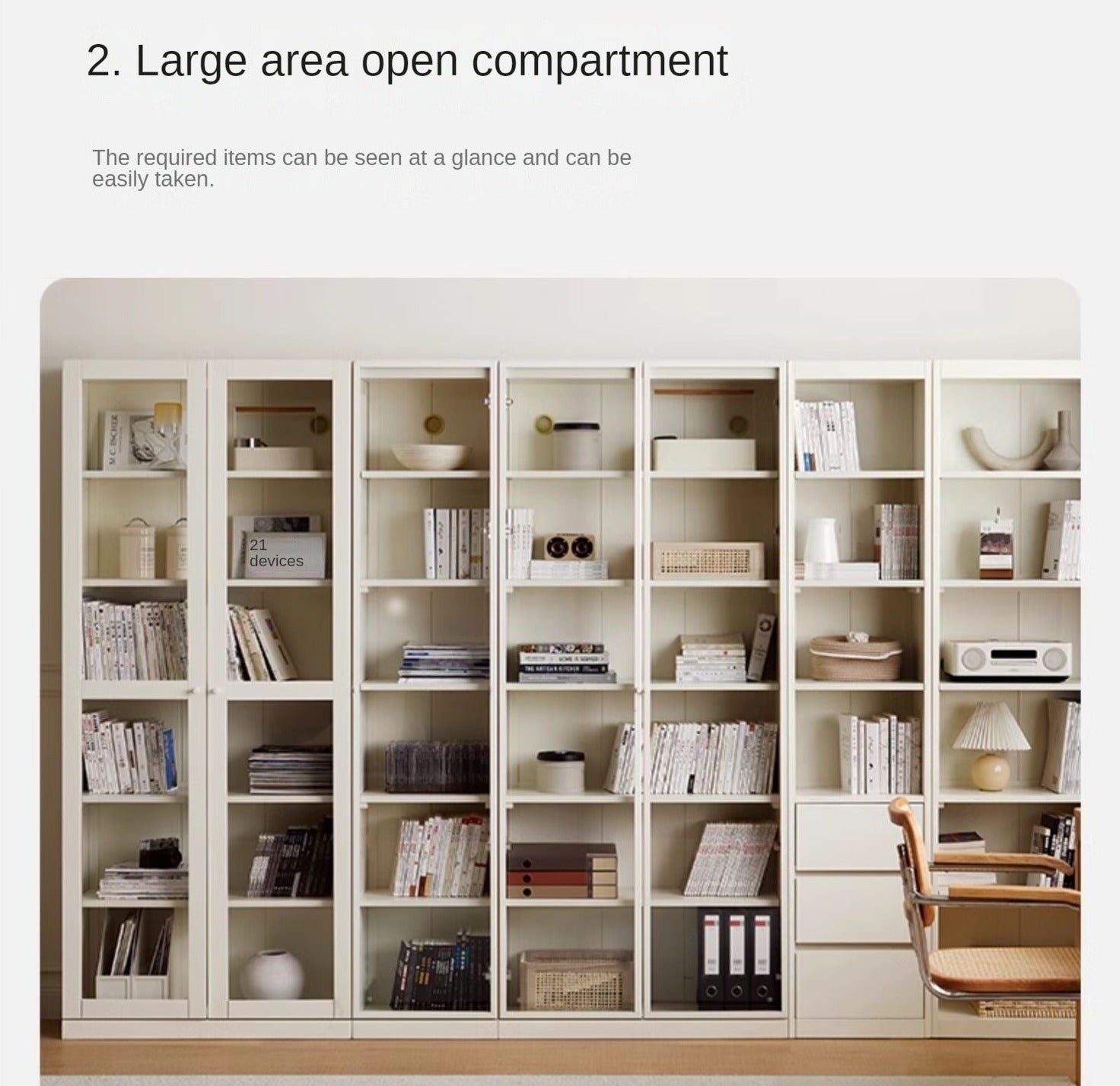 Poplar Solid Wood Bookcase Combination Bookshelf Wall-To-Ceiling Bookcase