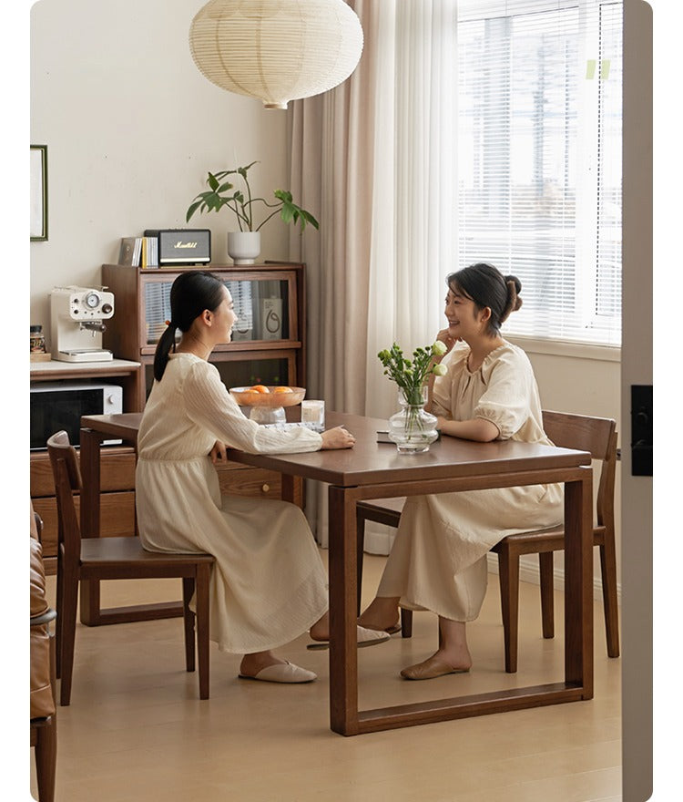 Black Walnut, Oak Solid Wood Long Dining Table