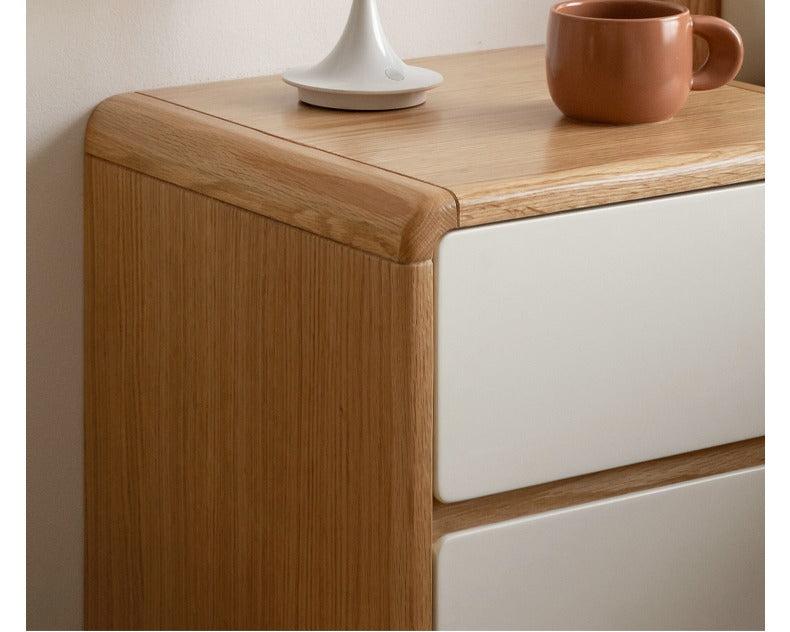Oak Solid Wood, Solid RubberWood Nightstand
