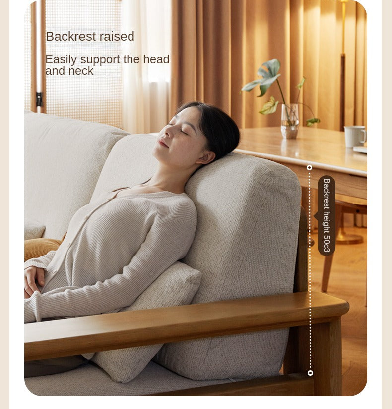 Ash solid Wood Modern Straight Sofa.