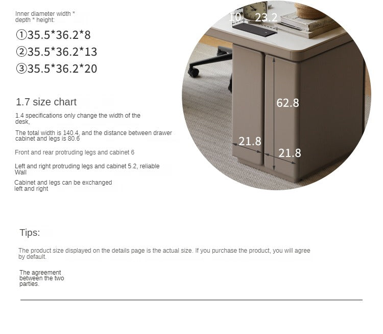 Poplar Solid wood slate desk Large table with drawers"