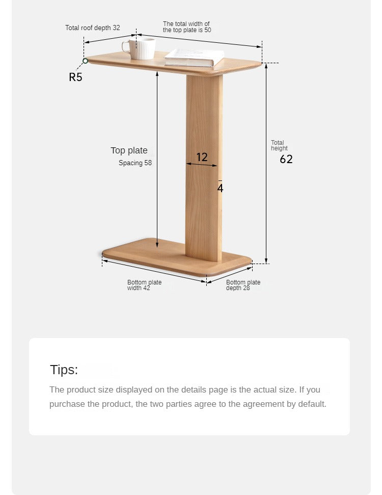 Ash, Oak, Black Walnut Solid Wood Side Table Modern Simple