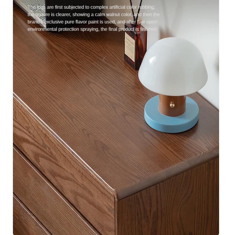 Oak Solid Wood Retro Style Retractable Dressing Table.