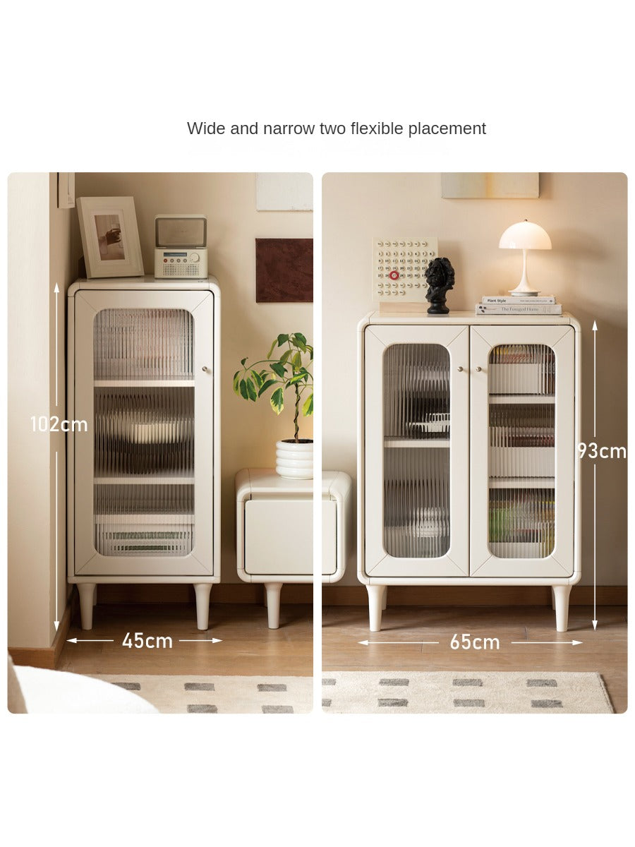 Poplar Solid Wood Side Cabinet Cream Style
