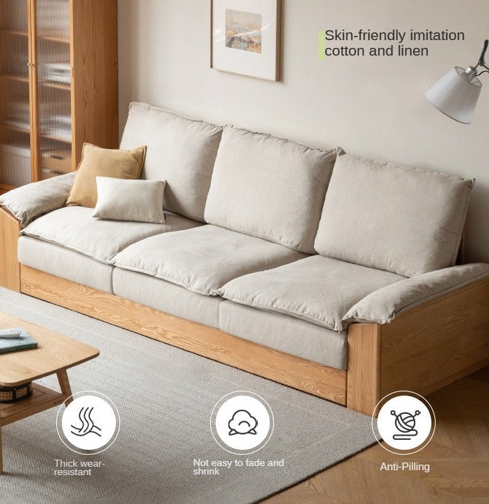 Oak Solid Wood Floor to Floor Tall Sofa.