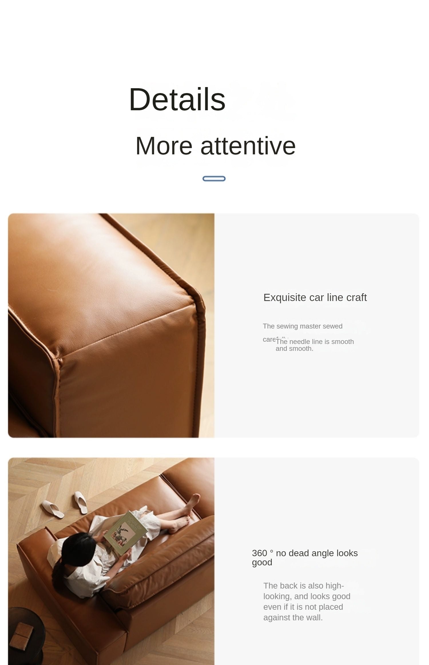 Genuine Leather Art Down Sofa.