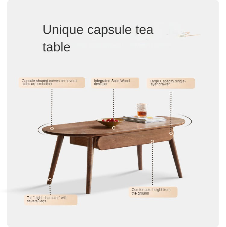 Black Walnut Solid Wood Capsule Coffee Table