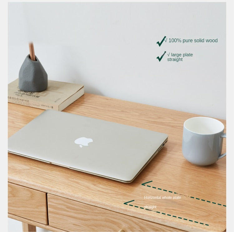 Oak solid wood desk bookshelf"