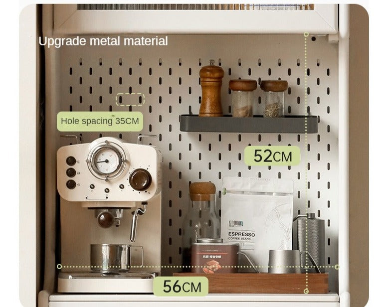 Solid RubberWood Sideboard Narrow Cream Style