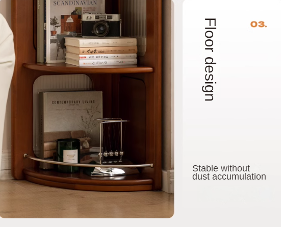 Poplar, Cherry Solid Wood Retro Corner Bookshelf