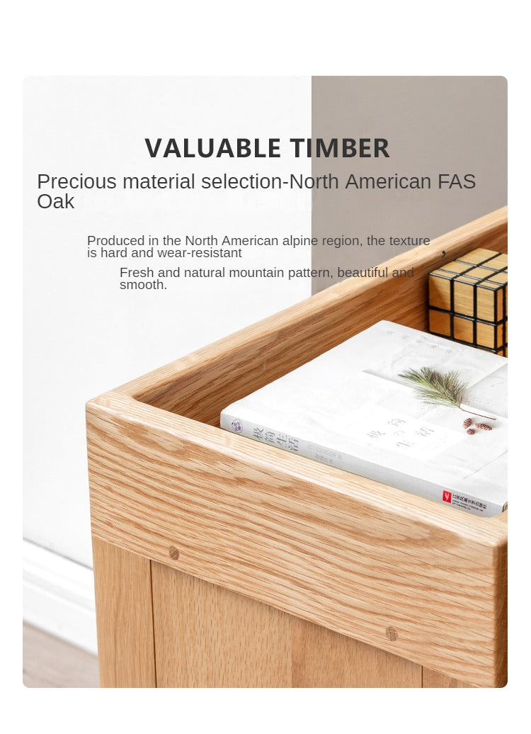 Oak solid wood children's bookshelf storage rack