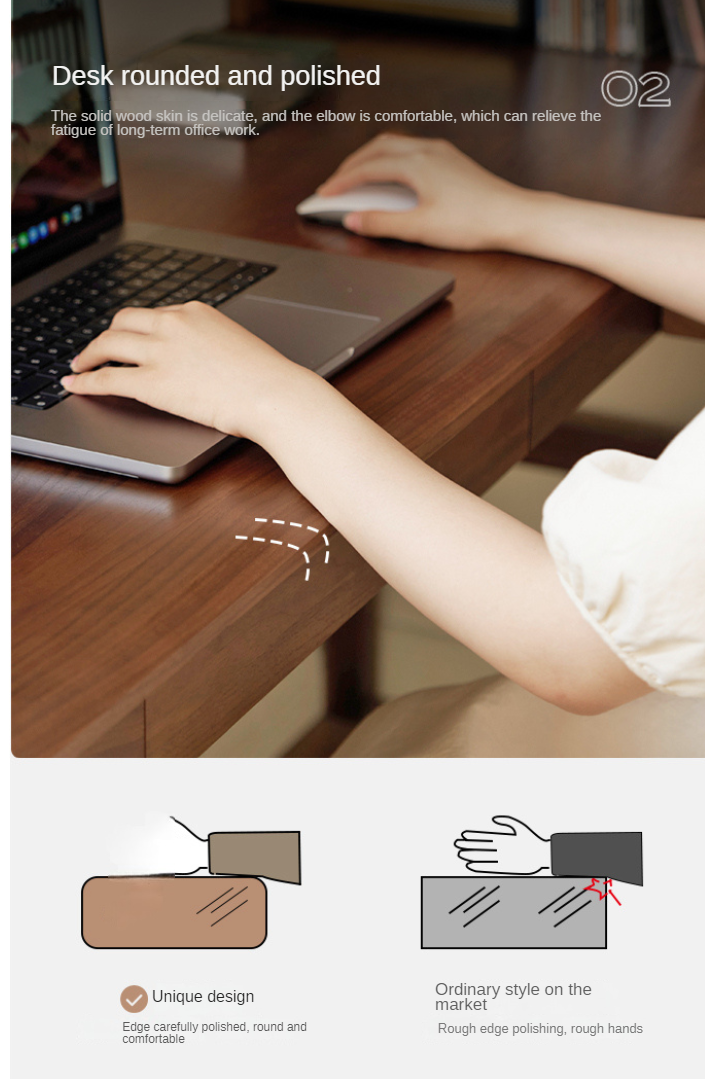 Oak Solid Wood Corner Desk Bookshelf