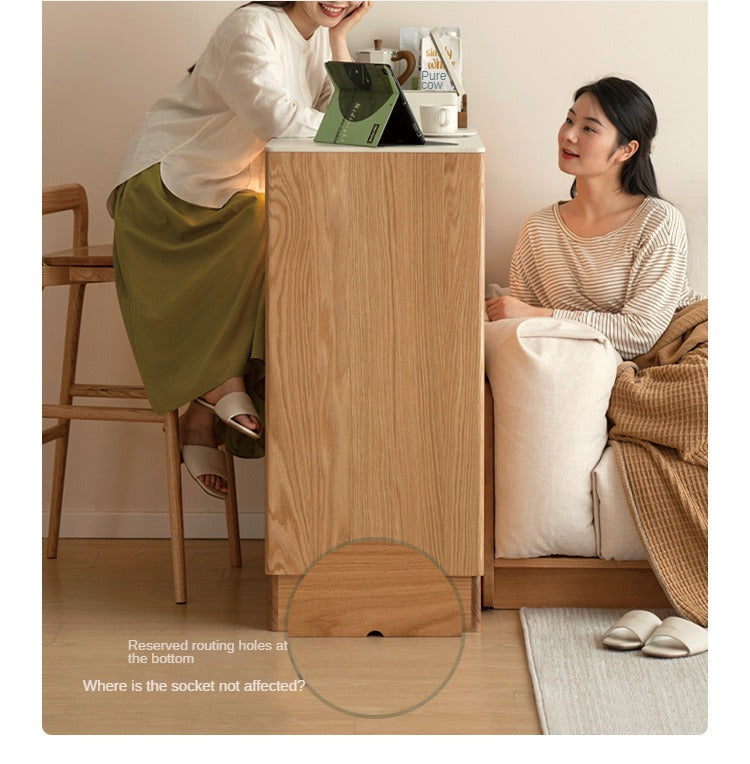 Oak Solid Wood Partition Multi functional Storage Cabinet