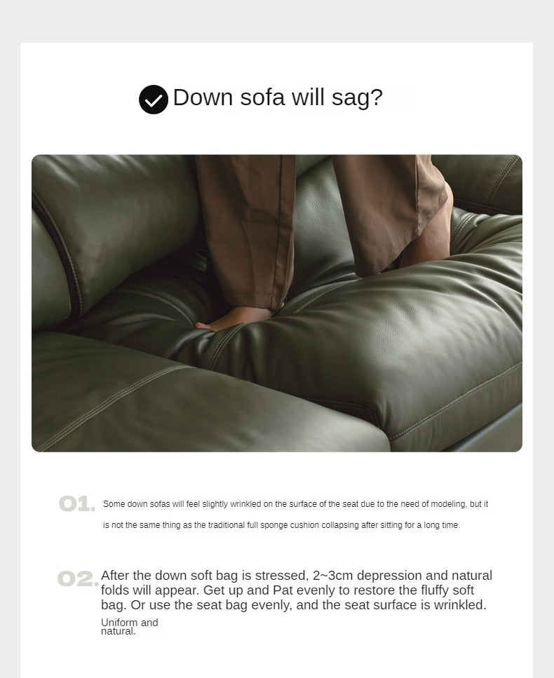 Leather First Layer Cowhide Straight Sofa.