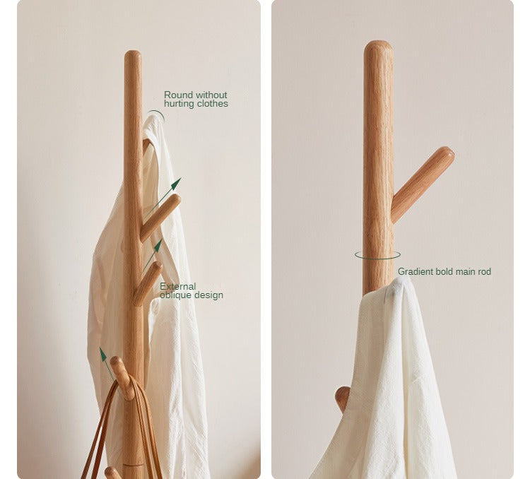 Oak Solid Wood Shoe Stool With Hanger