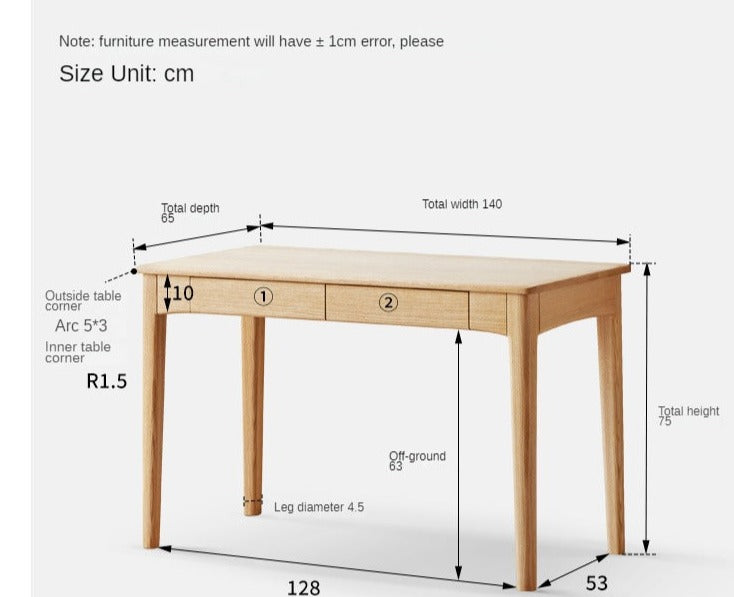 Oak Solid Wood Desk With Drawer
