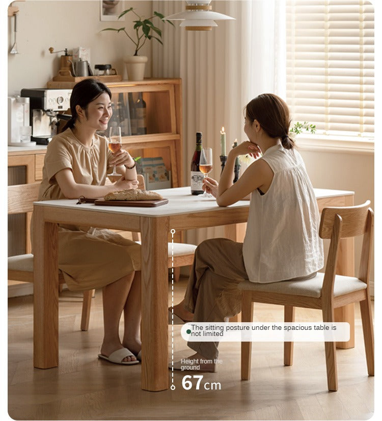 Oak Solid Wood Simple Shape Dining Table