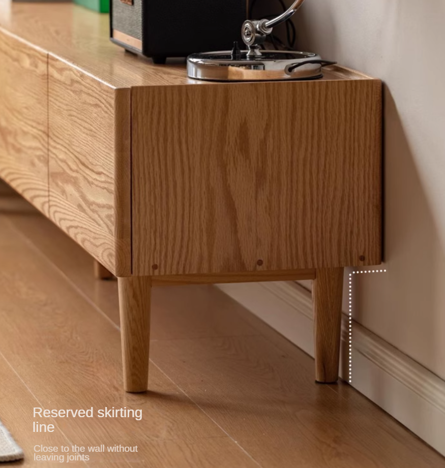 Oak Solid Wood Modern Locker Integrated TV Cabinet.