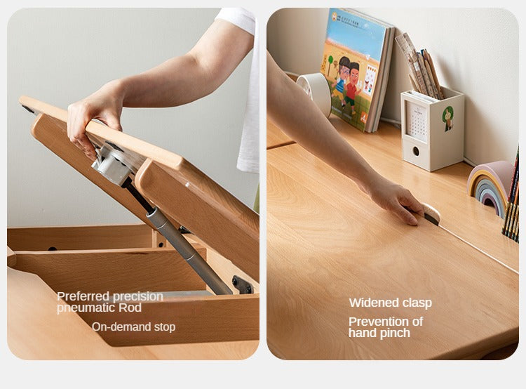 European Beech Solid Wood Liftable Kids Table