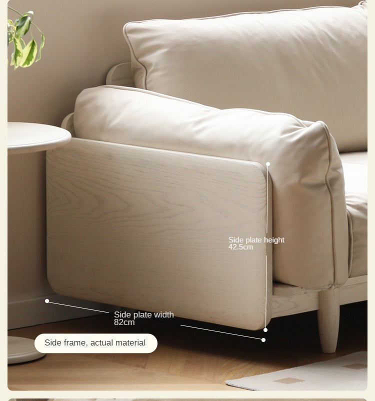 Oak Solid Wood Cream Style Sofa.