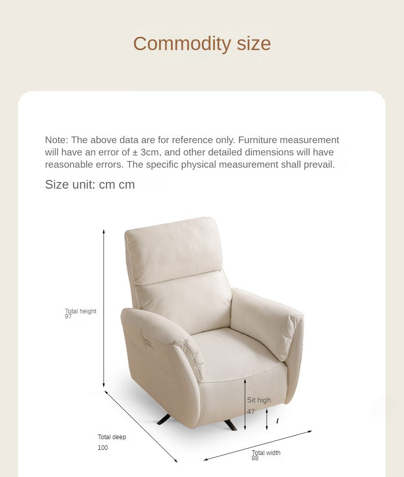 Leather Electric Cream Style Single Chair