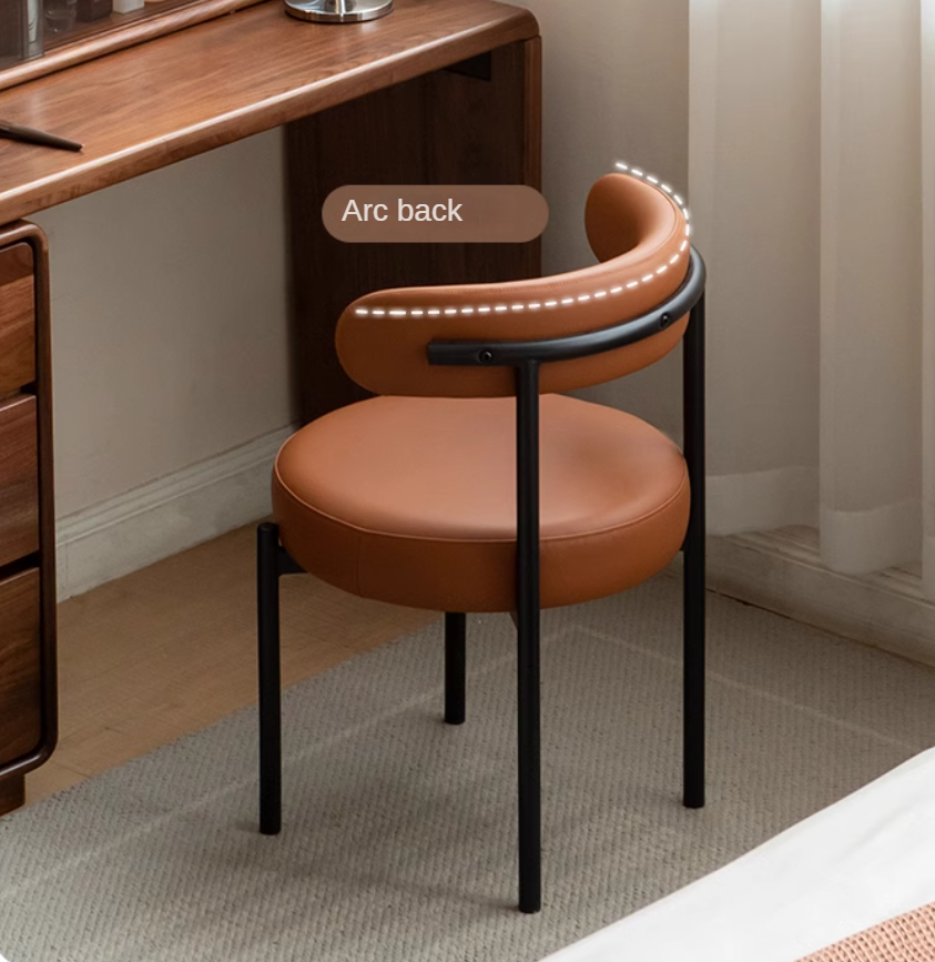 Fabric, Organic Leather Dressing Cream Style Makeup Stool