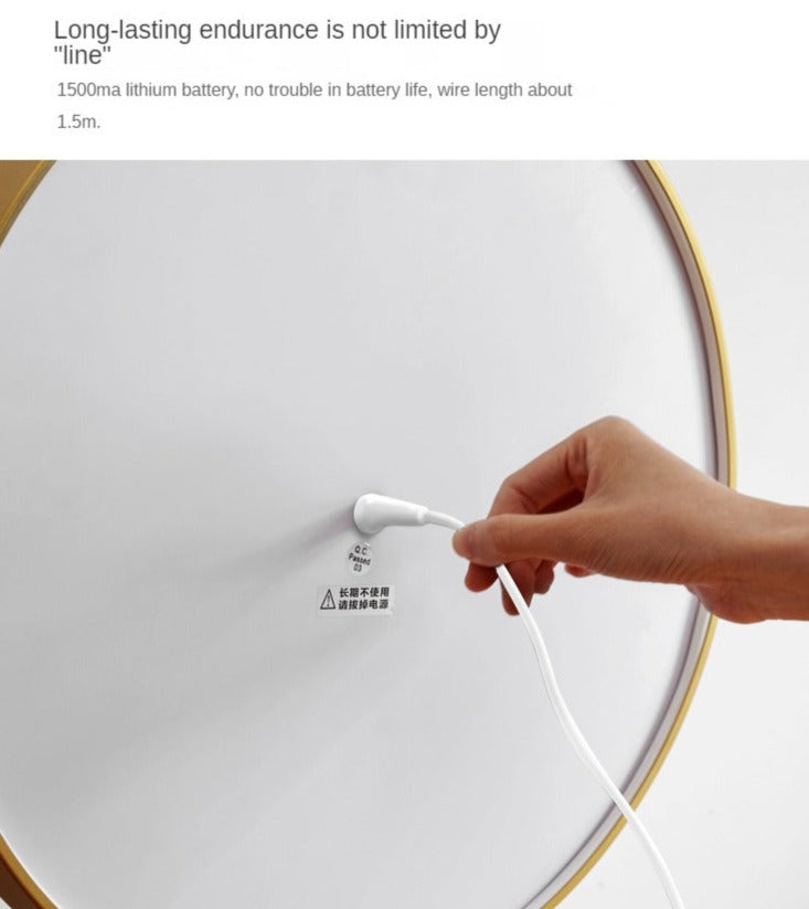 Light Luxury Makeup Mirror Desktop Small LED With Light.