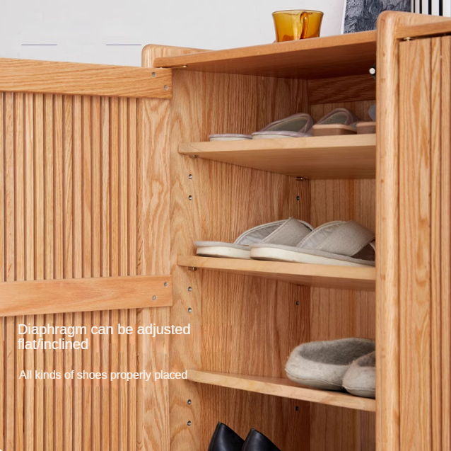 Oak Modern Nordic Shoe Cabinet